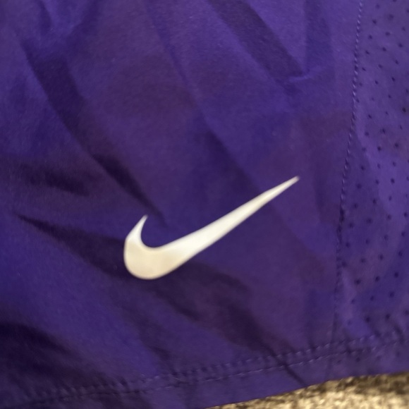 Nike Women's Purple Training Shorts with Swoosh - Picture 2 of 3